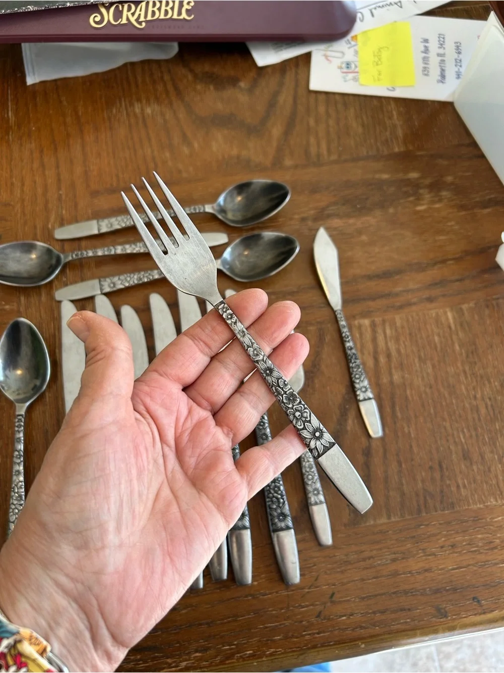 Hanford Forge SPRING LAKE Floral Stainless Japan flatware cutlery x14 pieces